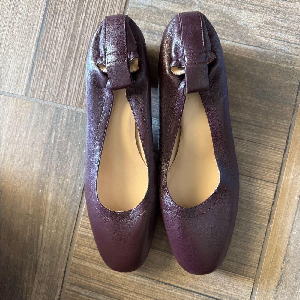 Everlane Burgundy Leather Block Heel Pumps - Picture 5 of 11